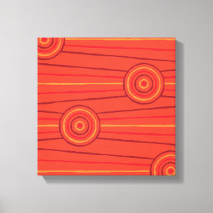 Impressão Em Tela Pintura original em linha e círculo