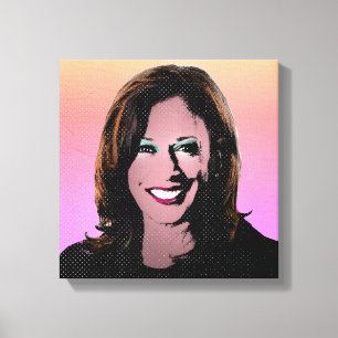 Impressão Em Tela Pintura Pop Art De Kamala Harris