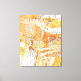 Impressão Em Tela Pintura por Abstrato laranja amarelo