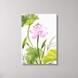 Impressão Em Tela Pintura Por Aquarela Da Flor De Lotus 2