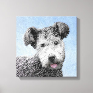 Impressão Em Tela Pintura Pumi - Arte Original de Cachorro Fofa