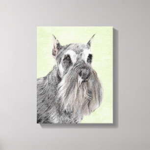 Impressão Em Tela Pintura Schnauzer (Giant, Standard) - Arte Canina