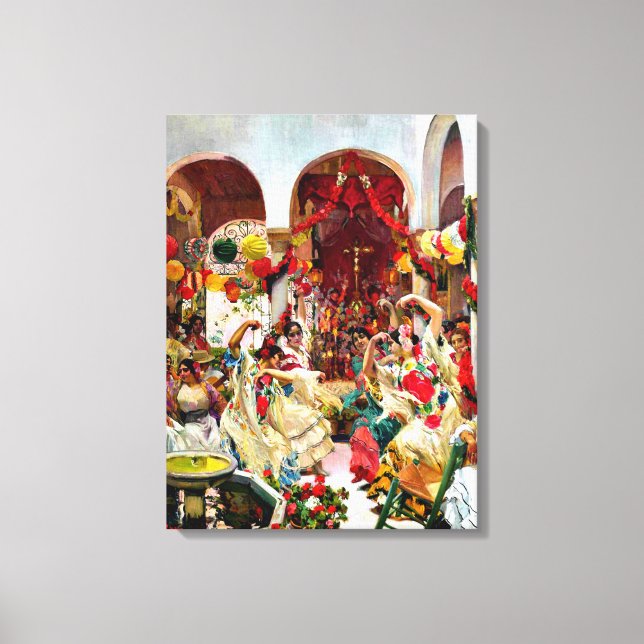 Impressão Em Tela Pintura sorolla - Sevilha, dança (Frente)