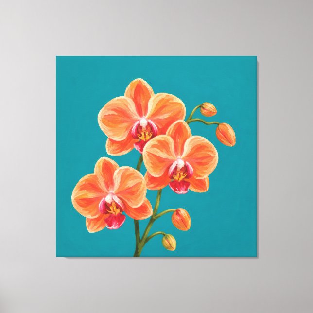 Impressão Em Tela pintura spray de orquídea (Frente)