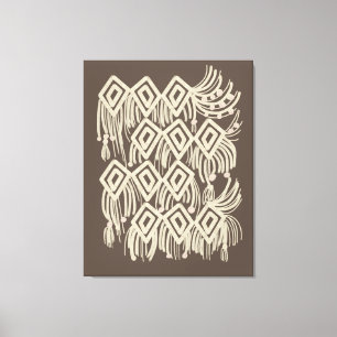 Impressão Em Tela Pintura Suspensa Boho Macrame