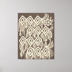 Impressão Em Tela Pintura Suspensa Boho Macrame