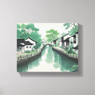 Impressão Em Tela Pintura tradicional da paisagem chinesa, clássica