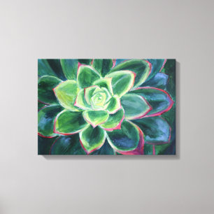 Impressão Em Tela Pintura verde da arte do Succulent