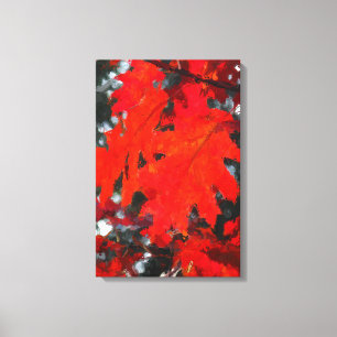 Impressão Em Tela Pintura vermelha impressionante da folha de bordo