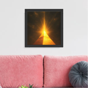 Impressão Em Tela Pirâmide Dourada de Luz – Arte de Energia Espiritu