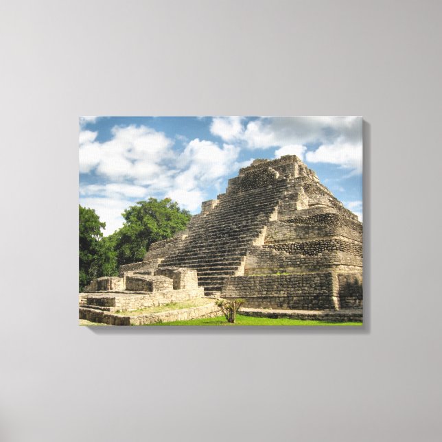 Impressão Em Tela Pirâmide Mayan (Frente)