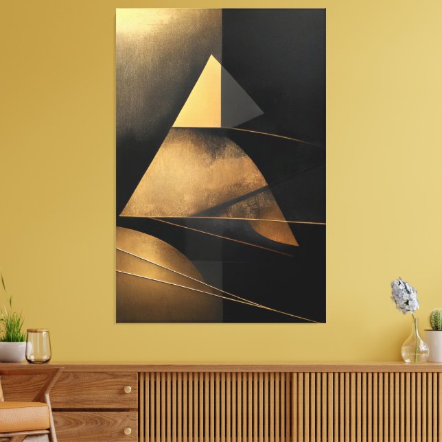 Impressão Em Tela Pirâmide Retro do Tempo (Insitu(Sala de estar))