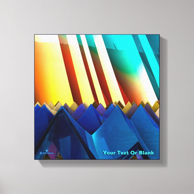 Impressão Em Tela Pirâmides Azuis e Prism (Frente)