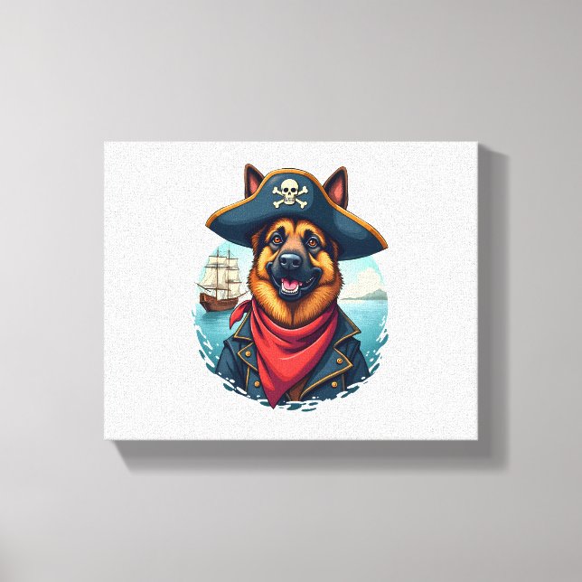 Impressão Em Tela Pirata de Cachorro german shepherd (Frente)