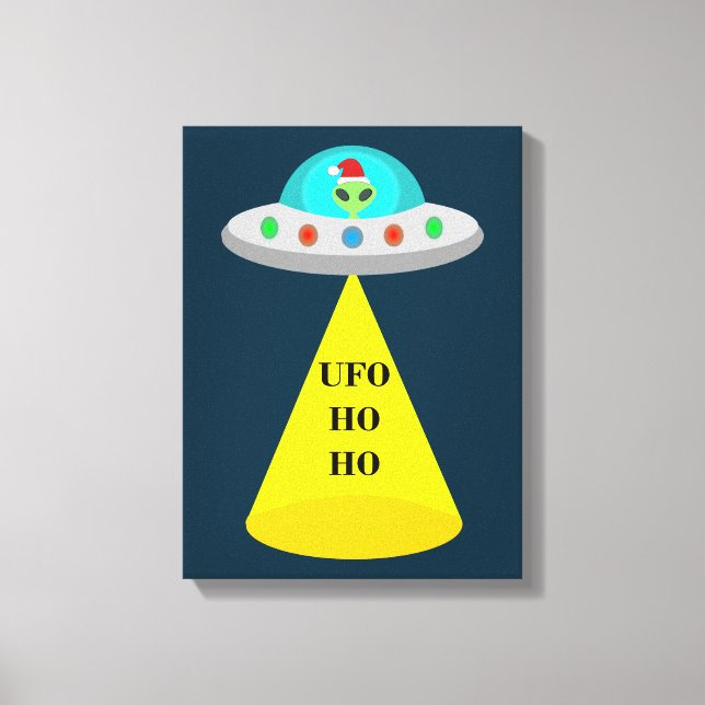 Impressão Em Tela Pires voadoras de Alienígena de Ho Ho de Natal (Frente)