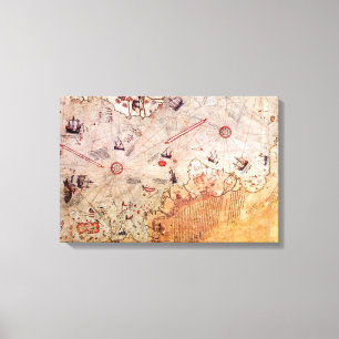 Impressão Em Tela piri reis antiga história do mapa misterioso Anta