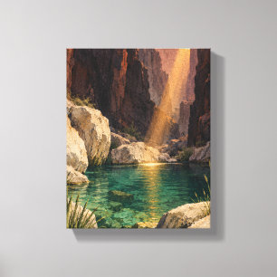 Impressão Em Tela Piscina de Jade sob o Plum Canyon - Paisagem Desér
