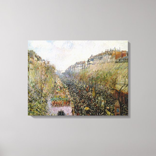 Impressão Em Tela Pissarro - Boulevard Montmartre, Mardi Gras (Frente)