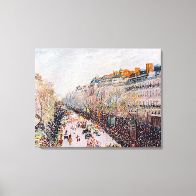 Impressão Em Tela Pissarro - Montmartre, Mardi Gras no Boulevard (Frente)