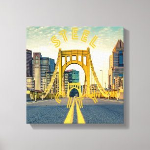 Impressão Em Tela Pittsburgh Steel City Skyline 412 Pennsylvania