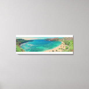 Impressão Em Tela PixDezines baía de hanauma 30"x7"