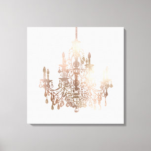 Impressão Em Tela PixDezines - Desenho Dourado de cor/Rosa