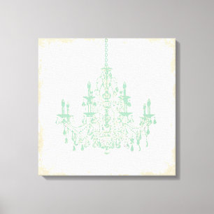 Impressão Em Tela PixDezines FAY Background/Mint Green Chandelier