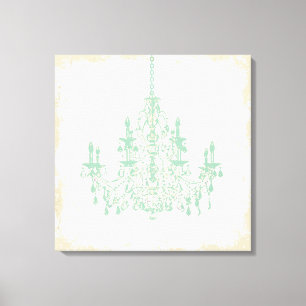 Impressão Em Tela PixDezines FAY Background/Mint Green Chandelier