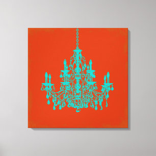Impressão Em Tela PixDezines fundo DIY/lustre azul-turquesa