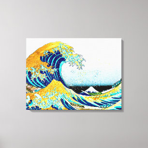 Impressão Em Tela PixDezines Vintage, Grande Onda, Hokusai 葛飾北斎の神奈川沖