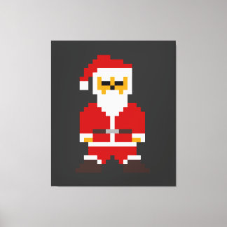 Impressão Em Tela Pixel Pose Papai Noel