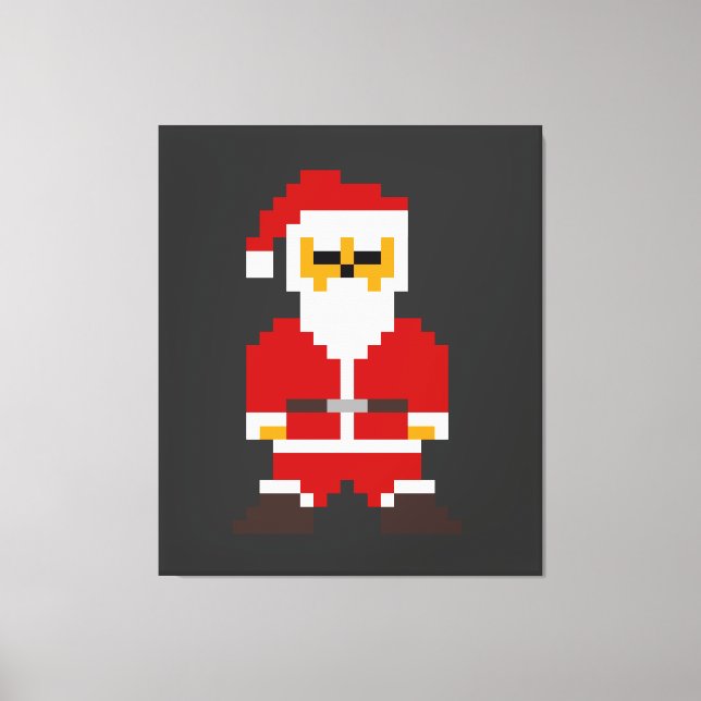 Impressão Em Tela Pixel Pose Papai Noel (Frente)