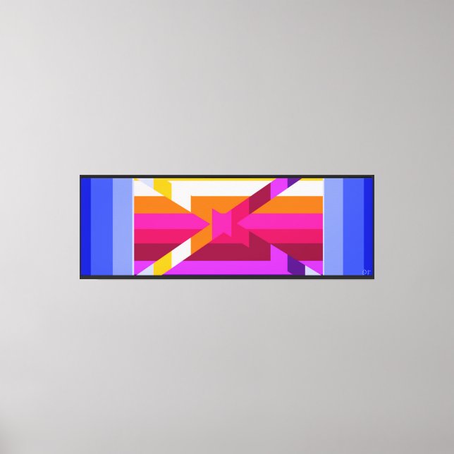 Impressão Em Tela Pixels Geométricos (Frente)