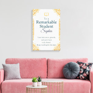 Impressão Em Tela Placa de Parabéns Elegante para um travamento notá