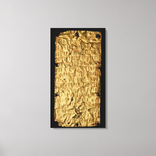 Impressão Em Tela Placa Dourado com inscrição "longa" de Etruscan