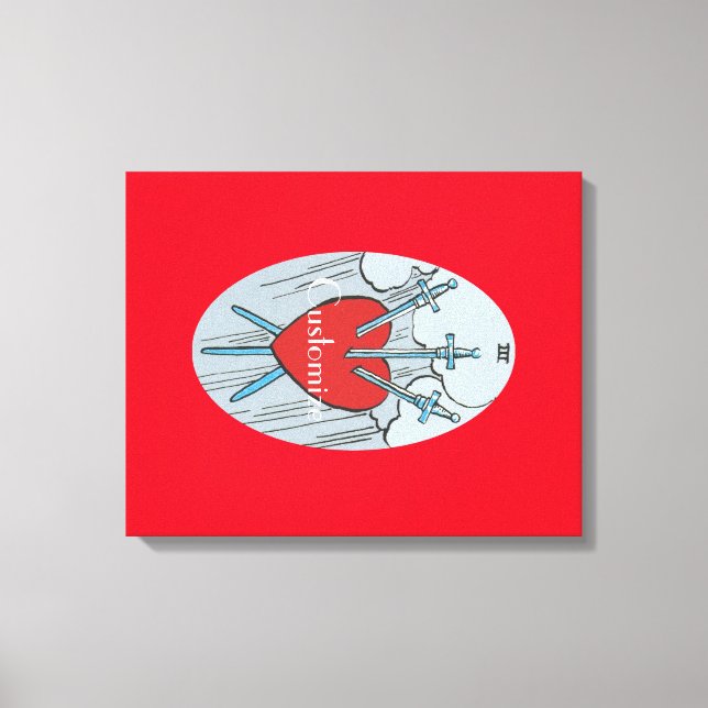 Impressão Em Tela Placa Tarot 3 Espadas Troço_Trova (Frente)