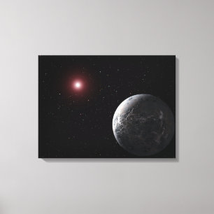 Impressão Em Tela Planeta gelado/rochoso orbitando uma estrela escur