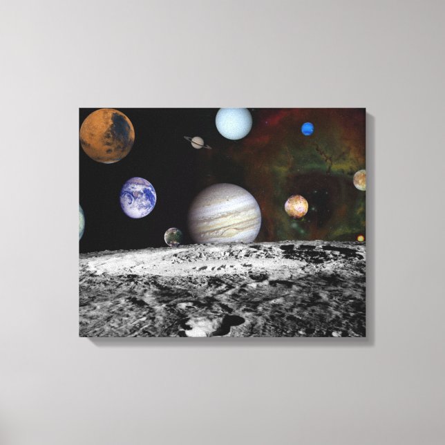 Impressão Em Tela Planetas do Sistema Solar no espaço (Frente)