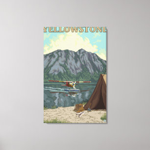 Impressão Em Tela Plano de Bush & pesca - nacional de Yellowstone