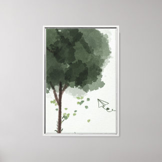 Impressão Em Tela Plano de papel voando perto de uma árvore