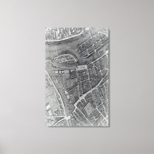 Impressão Em Tela Plano de Paris, conhecido como 'o Plano de Turgot'