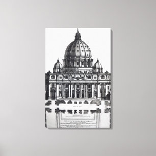 Impressão Em Tela Plano de St Peter, Roma, gravada perto