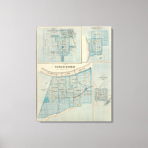 Impressão Em Tela Plano de Vincennes, Knox Co com Sullivan