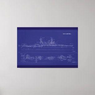 Impressão Em Tela Plano do encouraçado USS Arizona
