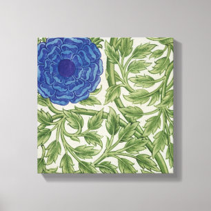 Impressão Em Tela Planta com uma flor azul (w/c no papel)