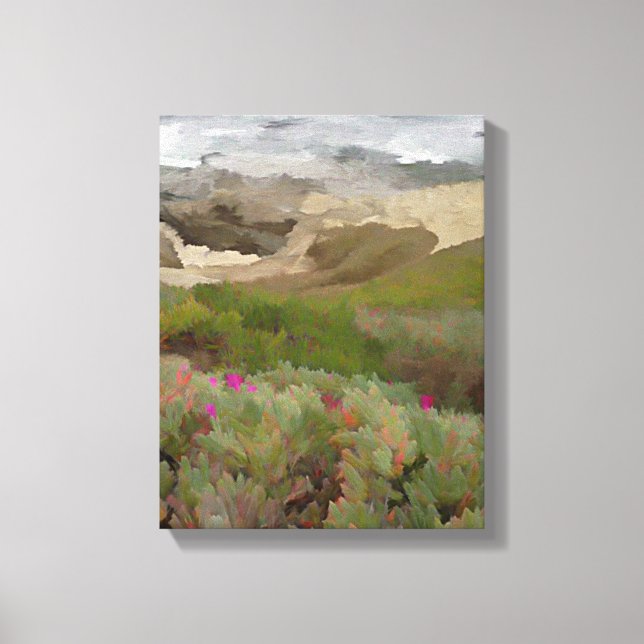 Impressão Em Tela Plantas de flores pelo oceano (Frente)