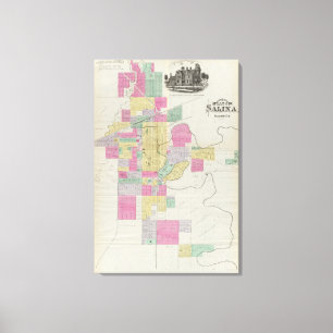 Impressão Em Tela Plat da cidade do Salina, Kansas