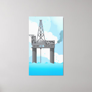 Impressão Em Tela Plataforma de petróleo