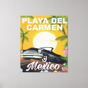 Impressão Em Tela Playa del Carmen poster de viagens de carro mexica