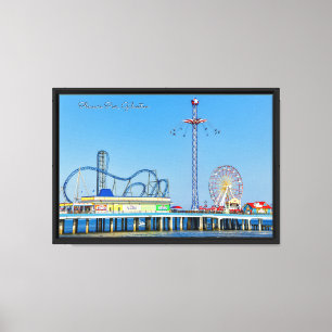Impressão Em Tela Pleasure Pier em Galveston, Texas